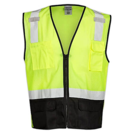 M.L.Kishig Cls 2 Lime/Blk Btm Vest X-Lrg, Xl 1509 L-XL